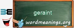 WordMeaning blackboard for geraint